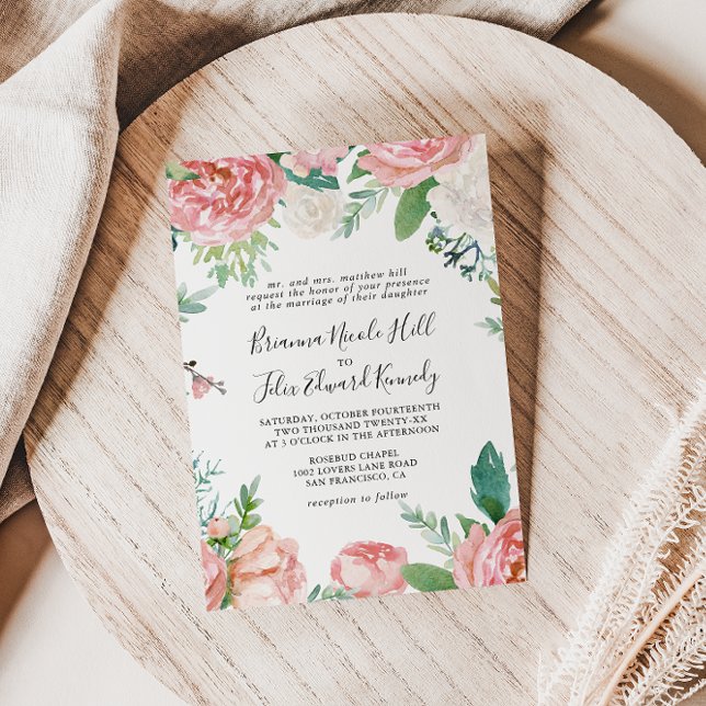 Invitation Mariage officiel de la flore tropicale (Créateur téléchargé)