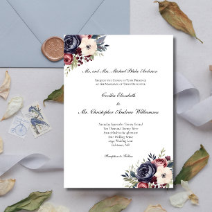 Invitation Mariage officiel de la marine de Bourgogne
