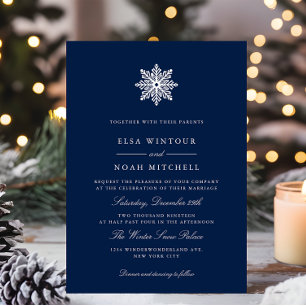 Invitation Mariage officiel de la Marine Snowflake