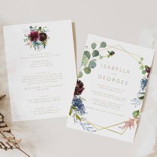 Invitation Mariage officiel de l'arrière et de l'avant géomét