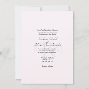 Invitation Mariage officiel Monogramme Parents mariés rose II