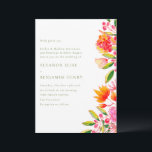 Invitation Mariage officiel rose orange moderne<br><div class="desc">Aquarelle rose et orange moderne Faire-part de mariage d'écriture florale avec typographie verte</div>