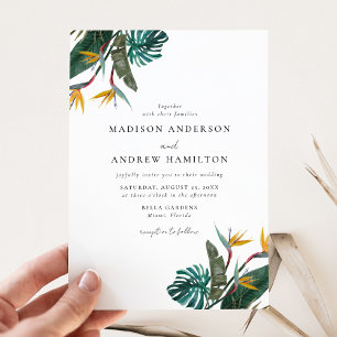 Invitation Mariage oiseau de paradis aquarelle