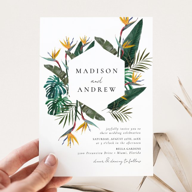 Invitation Mariage Oiseau de Paradis Aquarelle (Créateur téléchargé)
