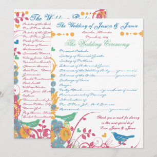 Invitation Mariage Oiseau Fleur de Bleuet Sauvage