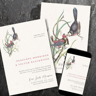 Invitation Mariage Oiseaux Amoureux Fun