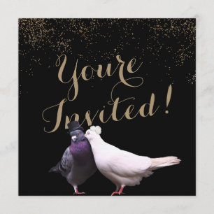 Invitation Mariage Oiseaux Confettis Or Chic Mariage