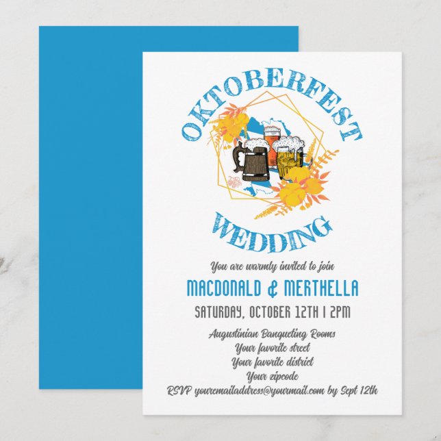 Invitation Mariage OKTOBERFEST (Devant / Derrière)