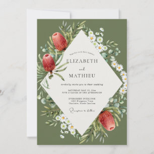 Invitation Mariage Olive Berry Daisy