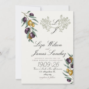 Invitation Mariage Olive Branch pour la famille et les amis