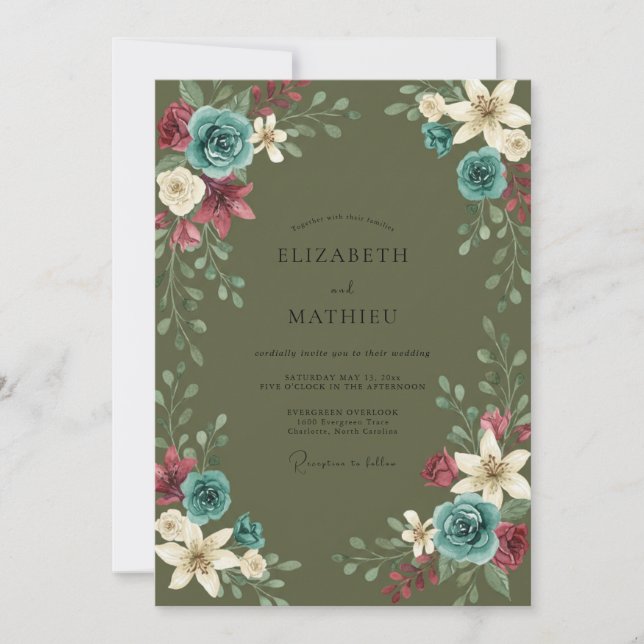 Invitation Mariage Olive Lily Moody (Devant)