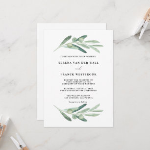 Invitation Mariage Olive rustique