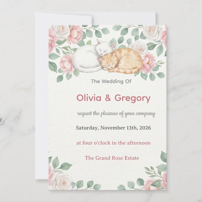 Invitation Mariage Olivia & Grégory (Devant)