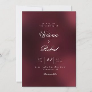 Invitation Mariage ombré bordeaux vin