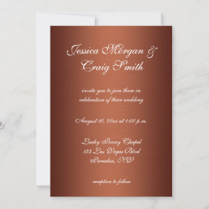 Invitation Mariage Ombre foncé en cuivre brossé