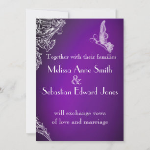 Invitation Mariage OMBRÉ vintage LACE & BOUTTERFLIES