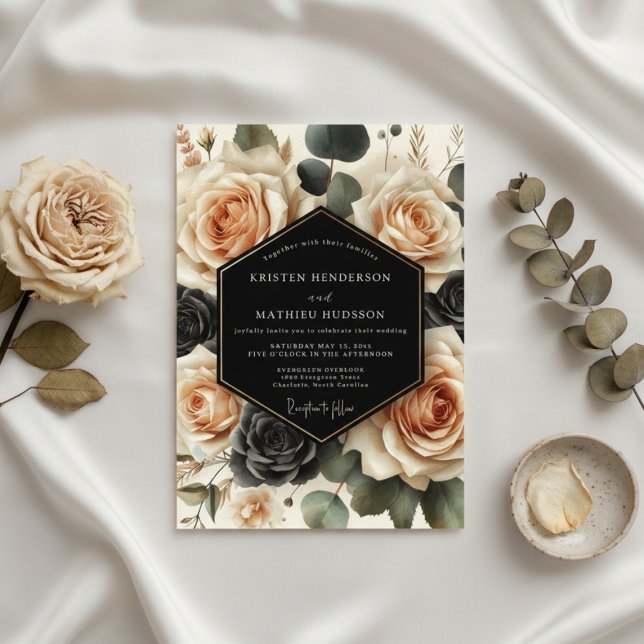 Invitation Mariage Opulence Fleur de Pêcher (Créateur téléchargé)