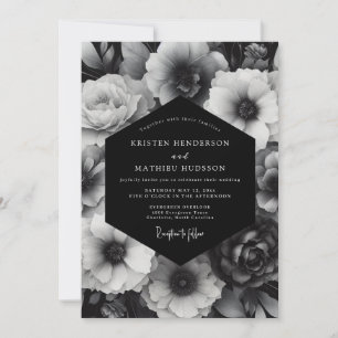 Invitation Mariage Opulent Black Bloom