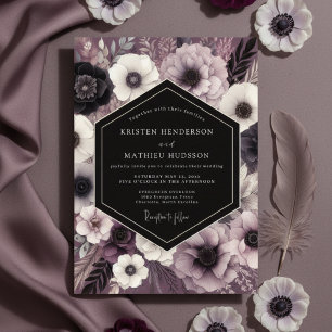Invitation Mariage Opulent Botanique Mauve