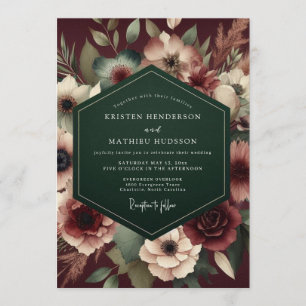 Invitation Mariage Opulent Émeraude et Marron