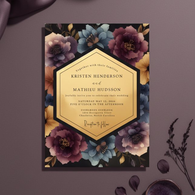 Invitation Mariage Opulent Fleur de Prunier (Créateur téléchargé)