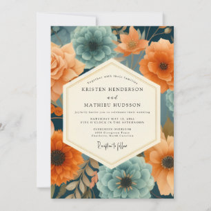 Invitation Mariage Opulent Paprika Navy