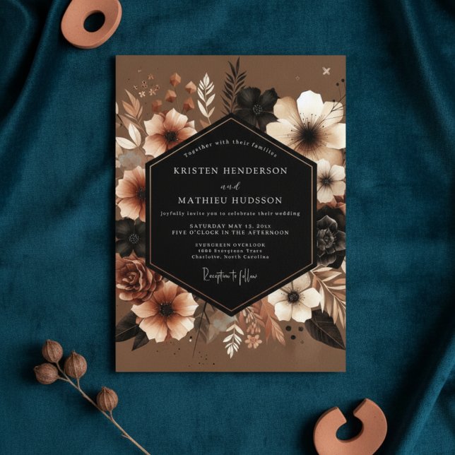 Invitation Mariage Opulent Sienne Bloom (Créateur téléchargé)