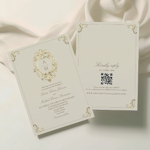 Invitation Mariage Or Baroque Vintage