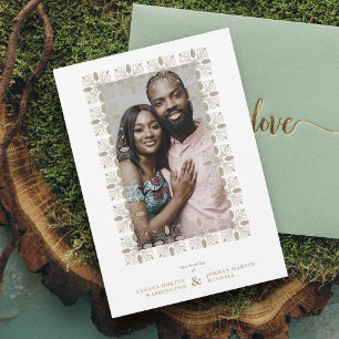 Invitation Mariage Or fantaisie ornement effet dentelle moder