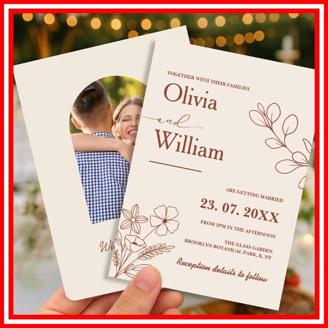 Invitation Mariage Orange Brûlé (Créateur téléchargé)