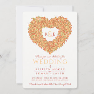 Invitation Mariage orangé des tulipes de printemps