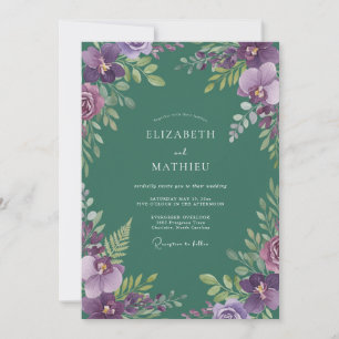 Invitation Mariage Orchidée Épinette Améthyste