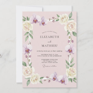 Invitation Mariage Orchidée Lilas Rougeur