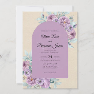 Invitation Mariage Orchidée Pivoine Champagne