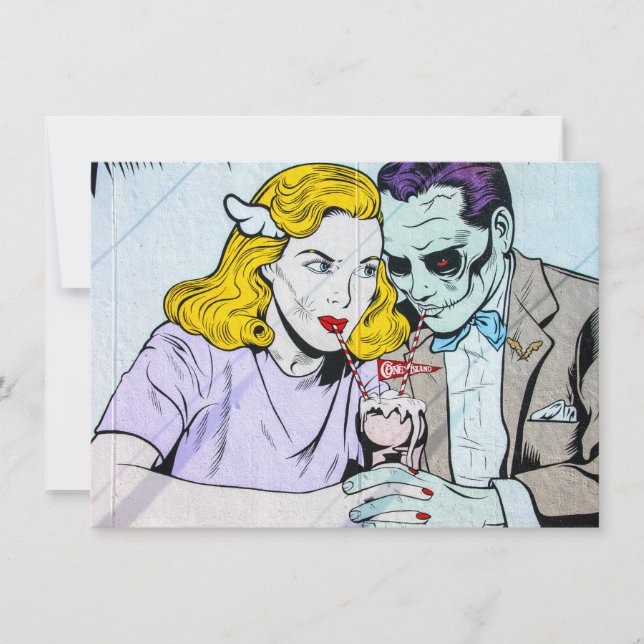 Invitation Mariage orienté fait sur commande de Halloween (Devant)