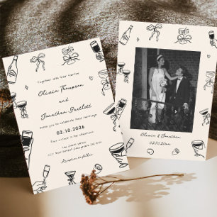 Invitation Mariage original tiré à la main