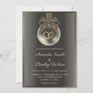 Invitation Mariage Ornement de Noël Chic Hiver