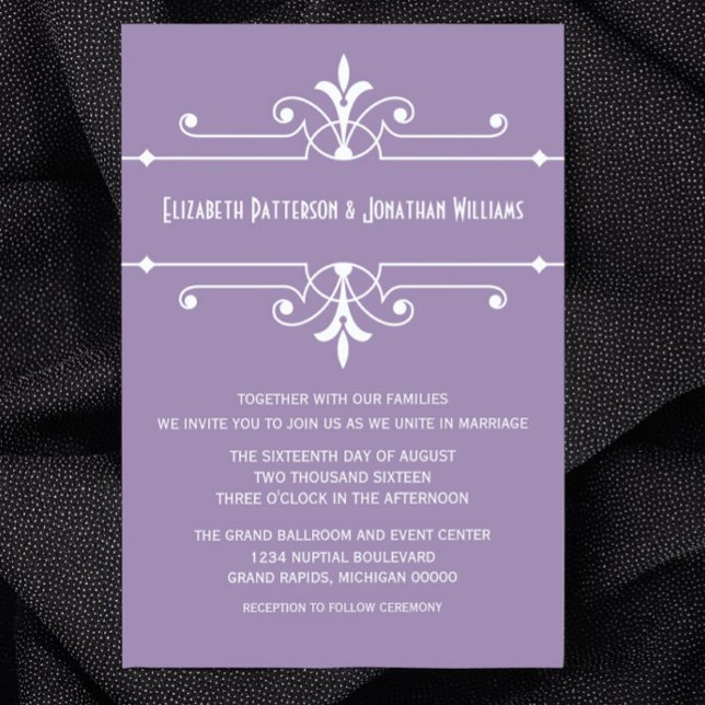 Invitation Mariage Ornemental Purple Fancy (Purple Fancy Ornamental Wedding Invitation)