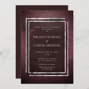 Invitation Mariage Ou Fête De Frame Burgundy Et Argent Grillé