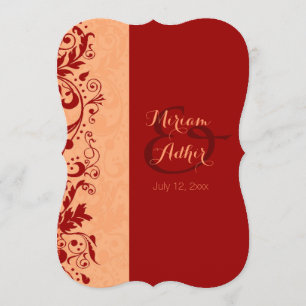 Invitation Mariage ou fiançailles musulman rouge