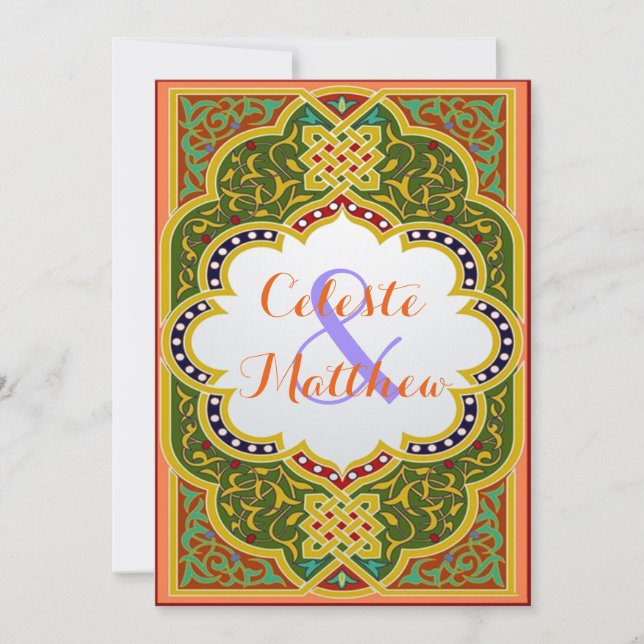 Invitation Mariage ou parti marocain arabe perse (Devant)