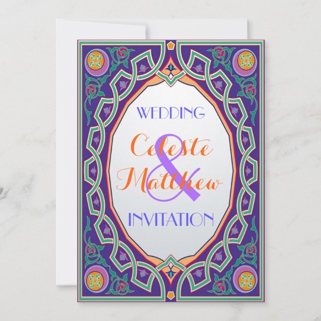 Invitation Mariage ou partie marocain Arabe turc persan (Devant)