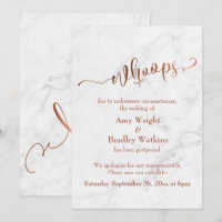 Mariage "Oups !" Reposté en cuivre de marbre Mettr