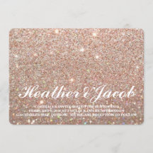 Invitation - mariage ouvrier de Glit d'or rose