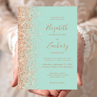 Mariage Pailleté Vert Menthe et Pêche