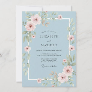 Invitation Mariage Paix de Pivoine Rose