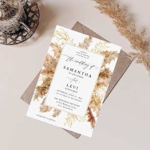 Invitation Mariage Pampas Grass & Gold Boho