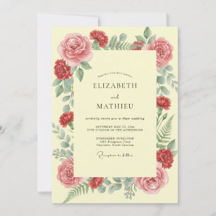 Invitation Mariage Papavéres Cramoisi Beurre