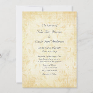 Invitation Mariage papier vieilli vintage