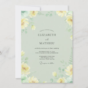 Invitation Mariage Papillon Beurre Menthe